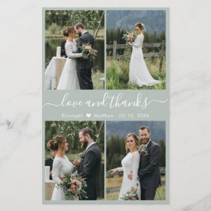 Budget Navy White Collage Bröllop Tack Flyer