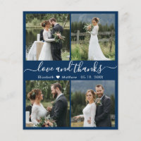 Budget Navy White Photo Collage Bröllop Tack