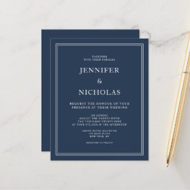 Budget Navyblå Elegant Formell Bröllop