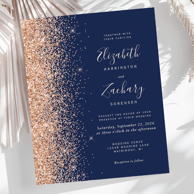 Budget Navyblå Päronfärgade Falska Glitter Bröllop (Skapare uppladdad)
