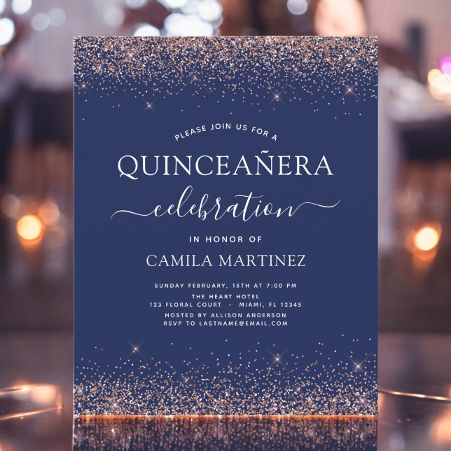 Budget Navyblå Quinceanera Roséguld Rosa (Skapare uppladdad)