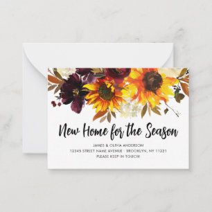 Budget New Home for Fall Season Solros Flytta Anteckningskort