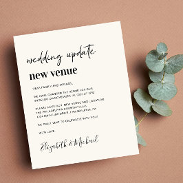 Budget New Venue Cream Bröllop meddelande