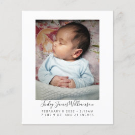 Budget Newborn Baby Photo Stats Birth Notice
