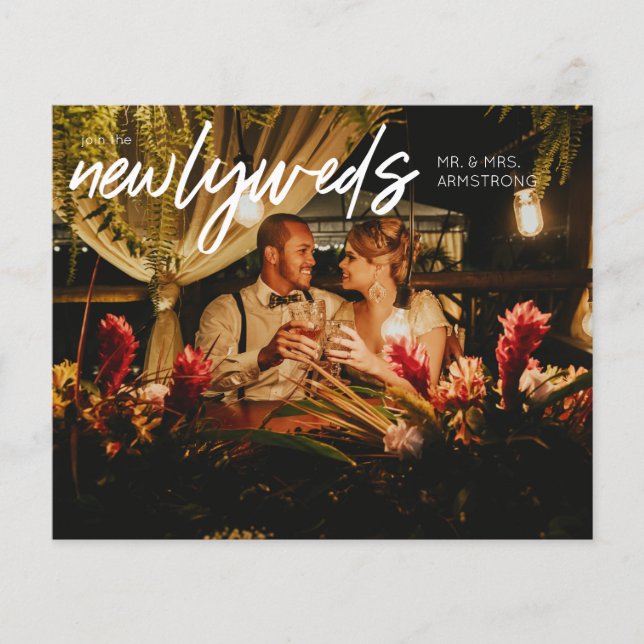 Budget Newlyweds Horiz 1 Photo W Wedding Reception Flygblad (Framsidan)