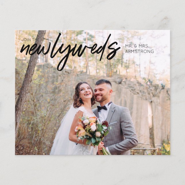 Budget Newlyweds Horiz 1B Photo Wedding Reception Flygblad (Framsidan)