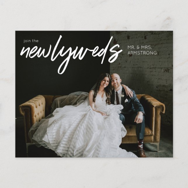 Budget Newlyweds Horiz 3 Photo W Wedding Reception Flygblad (Framsidan)