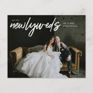 Budget Newlyweds Horiz 3 Photo W Wedding Reception Flygblad