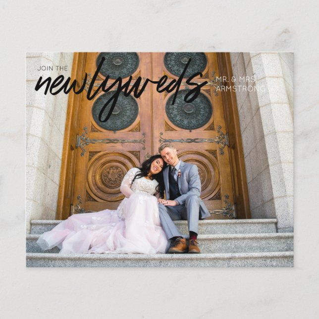 Budget Newlyweds Horiz 3B Photo Wedding Reception Flygblad (Framsidan)