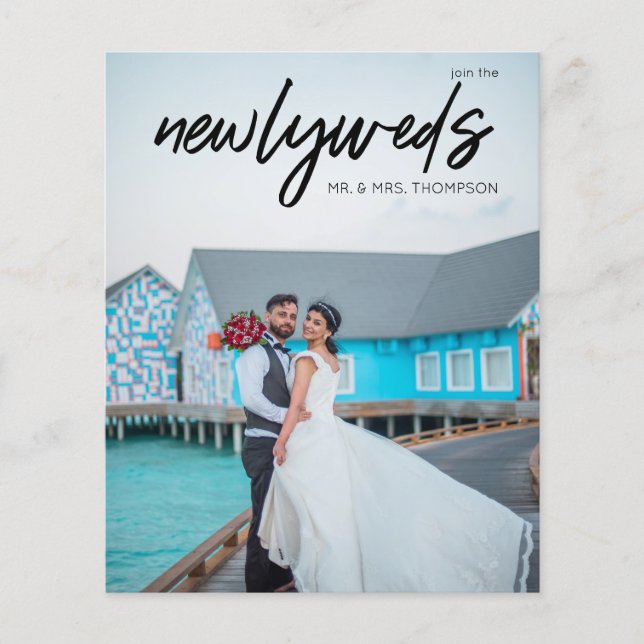 Budget Newlyweets 3 Fopto B Wedding Reception Flye Flygblad (Framsidan)