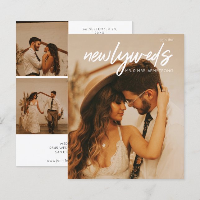 Budget Newlyweets 3 Photo Post Wedding Reception (Fram/baksida)