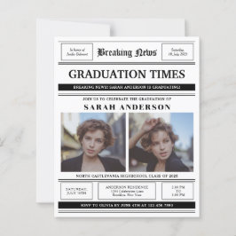 BUDGET Newspaper Style 2 Photo Graduation Party