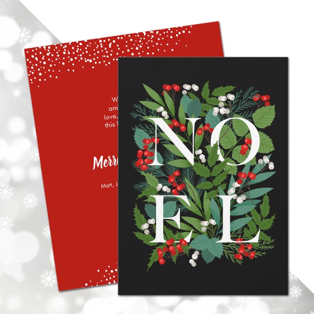 Budget NOEL Greenery Berries Helgdag Card (Skapare uppladdad)