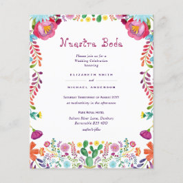 BUDGET Nuestra Boda Blommor Bröllopsinbjudan
