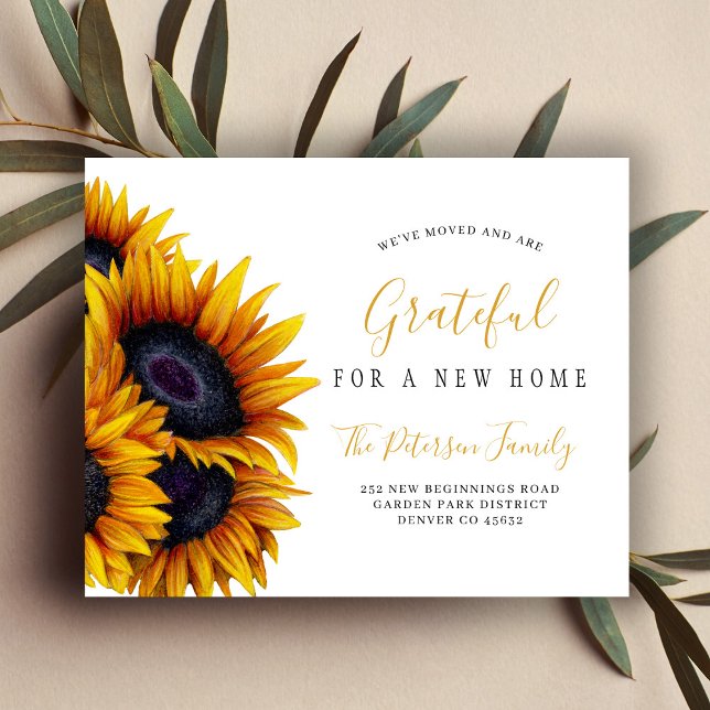 Budget ny adress solros flyttmeddelande (Skapare uppladdad)