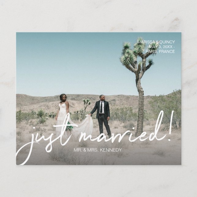 Budget Ny gifta 4 Photo Bröllop meddelande Flygblad (Framsidan)