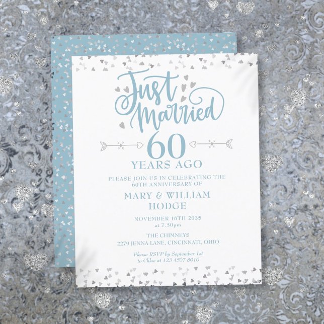 Budget Ny gifta 60-årsjubileum - inbjudan (Budget Just Married 60th Anniversary Invitation)