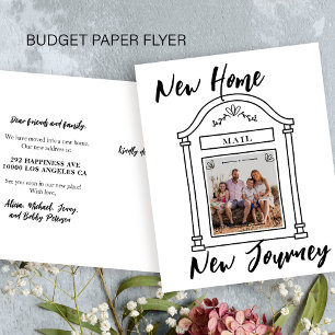 Budget ny hem fotobyte meddelande flygblad