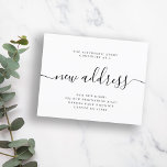 Budget nytt adress tillkännagivande av modern flyt<br><div class="desc">Enkel elegant - minimalistisk kalligrafi av nya adress handskriftsskript för flytta. Enkel att anpassa med din text och nya adress. LÄS DETTA INNAN DU KÖPER! Det här är ett budgetöverkomligt bröllop-kort som är tryckt på ett pappert lakan (varje lakan har ett kort). För att få bästa prisa kvalitet rekommenderar vi...</div>