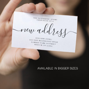 Budget nytt adressmanus flyttmeddelande tilläggskort