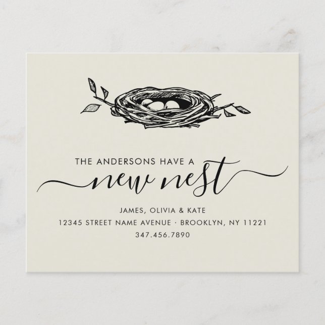 Budget Nytt Bo Hembrev Ändring av Adress Flyttkort (Framsida)