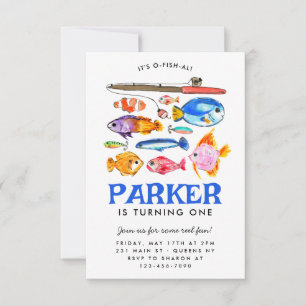 Budget O-Fish-al-Reel Roligt Fish Fishing Birthday Anteckningskort