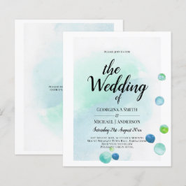 BUDGET Ocean Sea Glass Ombre Teal Blue Bröllop INV