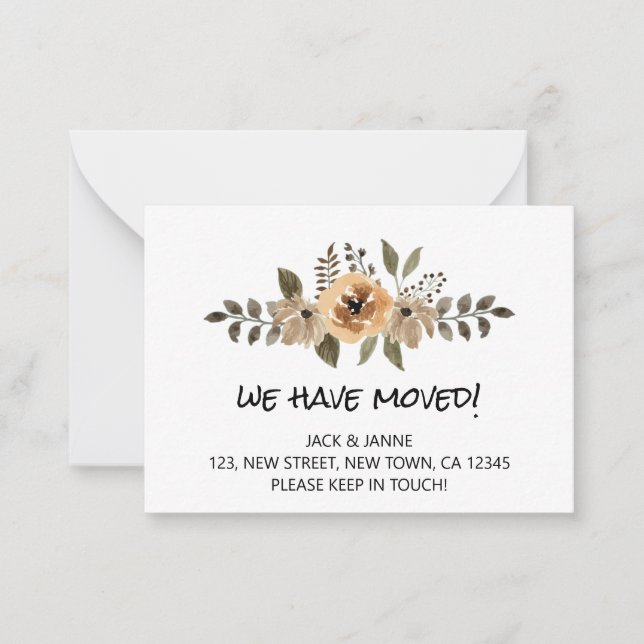 Budget och Chic Vi har Flyttat meddelandekort Anteckningskort (Framsida)