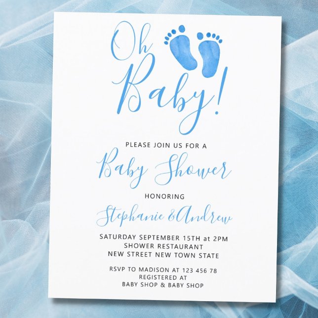 Budget Oh Baby Feet Par Baby Shower-inbjudan för  (Skapare uppladdad)