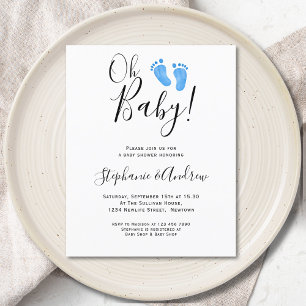 Budget Oh Baby Feet Par Baby Shower-inbjudan för