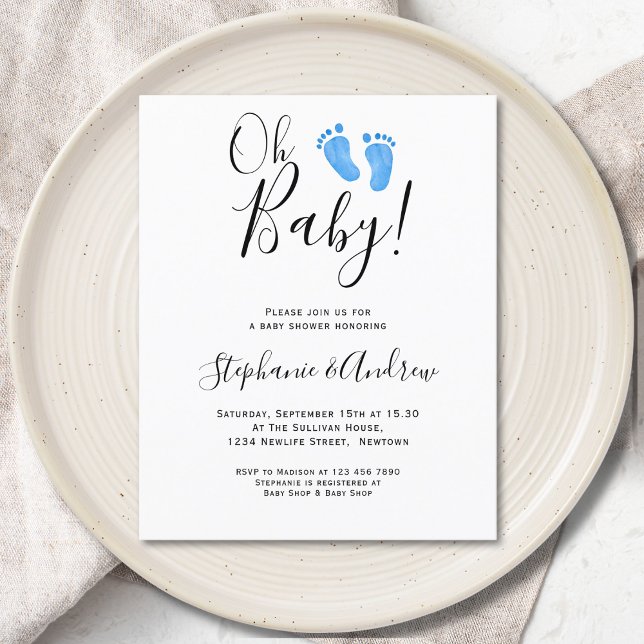 Budget Oh Baby Feet Par Baby Shower-inbjudan för  (Skapare uppladdad)