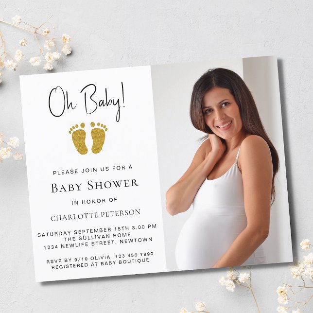 Budget Oh Baby Gender-Neutralt Baby Shower Inbjuda (Skapare uppladdad)