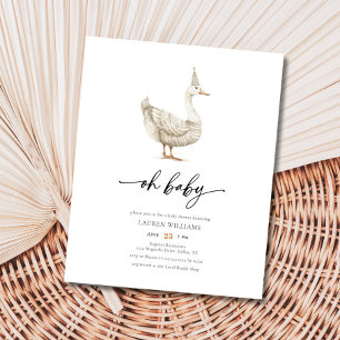 BUDGET Oh Baby Goose Gender Neutral Baby Shower Flygblad
