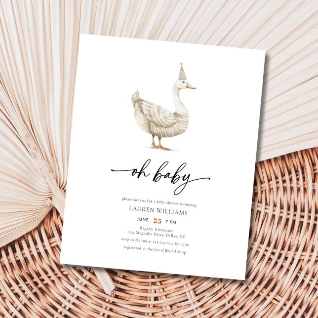BUDGET Oh Baby Goose Gender Neutral Baby Shower Flygblad (Skapare uppladdad)