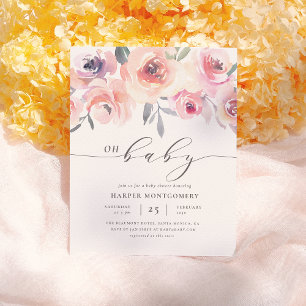 Budget Oh Baby Lettering Blommigt Flicka Shower