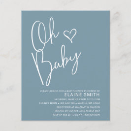 Budget Oh Baby Modern Boy Baby Shower-inbjudan