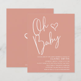 Budget Oh Baby Rosa Baby Shower-inbjudan