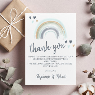Budget Oh Baby Shower Blå Boho Regnbåge Tack