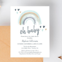 Budget Oh Baby Shower Blue Boho Rainbow