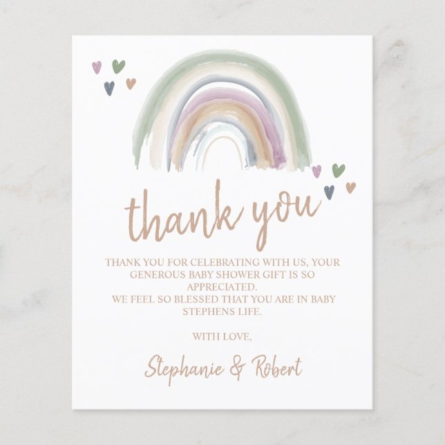 Budget Oh Baby Shower Boho Rainbow Tack (Framsida)