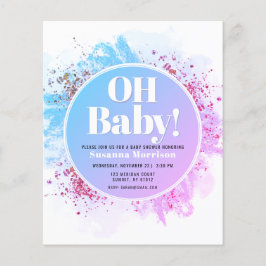 Budget Oh Baby Shower Watercolor Glitter