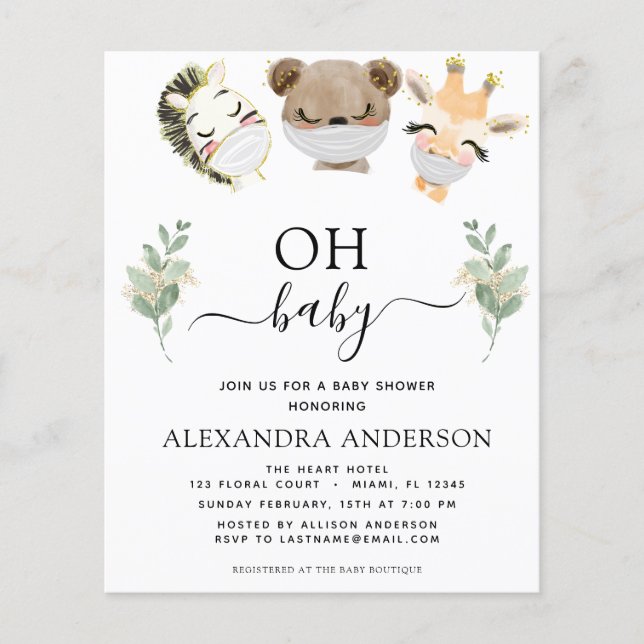 Budget Oh Baby Shower Woodland Eukalyptus (Framsida)