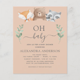 Budget Oh Baby Shower Woodland-inbjudningar