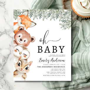 Budget Oh Baby Woodland Animals Baby Shower Flygblad