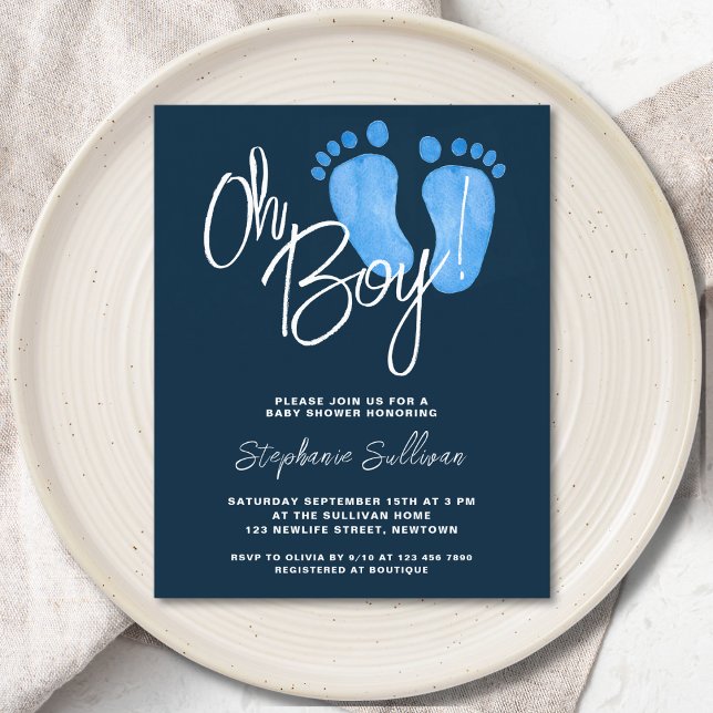 Budget Oh Boy Baby Shower-inbjudan (Skapare uppladdad)