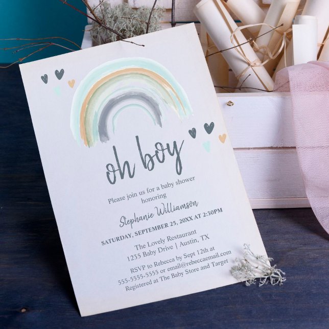 Budget Oh Boy Babyfirande Blå Boho Regnbåge (Skapare uppladdad)