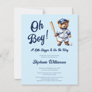 Budget Oh Boy Baseball Baby Shower Cute Bear