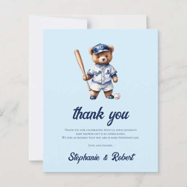 Budget Oh Boy Baseboll  Babyfirande Tackkort (Framsida)
