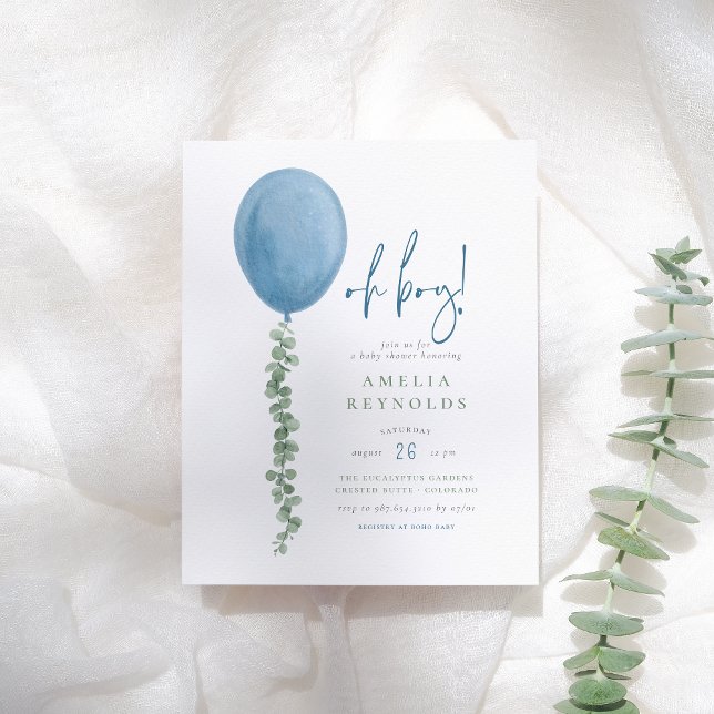 Budget Oh Boy Eucalyptus Balloon Baby Shower (Skapare uppladdad)