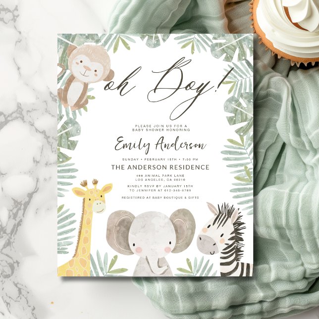 Budget Oh Boy Safari Animal Boy's Baby Shower (Skapare uppladdad)